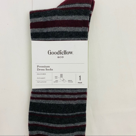Goodfellow Men's Premium Striped Crew Dress Socks - Picture 3 of 7